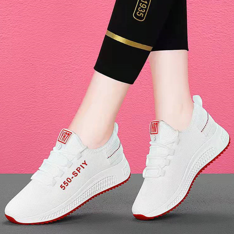 Foreign Trade Popular Casual Sneakers Women's Shoes Floor Stand Wholesale Mesh Breathable Korean Shoes Cross border Export Issuing