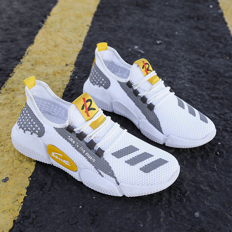 Men's sports shoes in spring and autumn new youth breathable flat-bottomed Korean version of the trend of leisure running student sports men's shoes