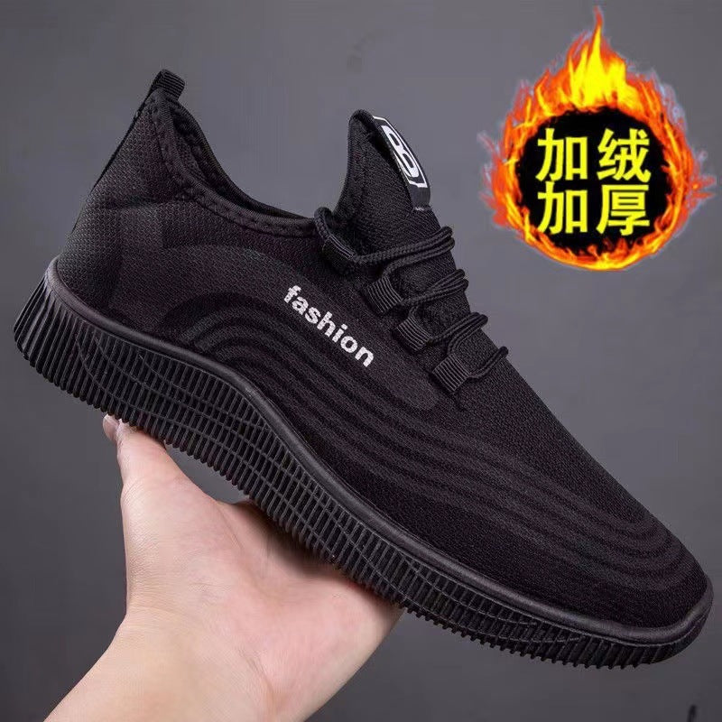 Manufacturer's new men's casual shoes, breathable sports running shoes, soft soles, fashion trends, light fly woven shoes