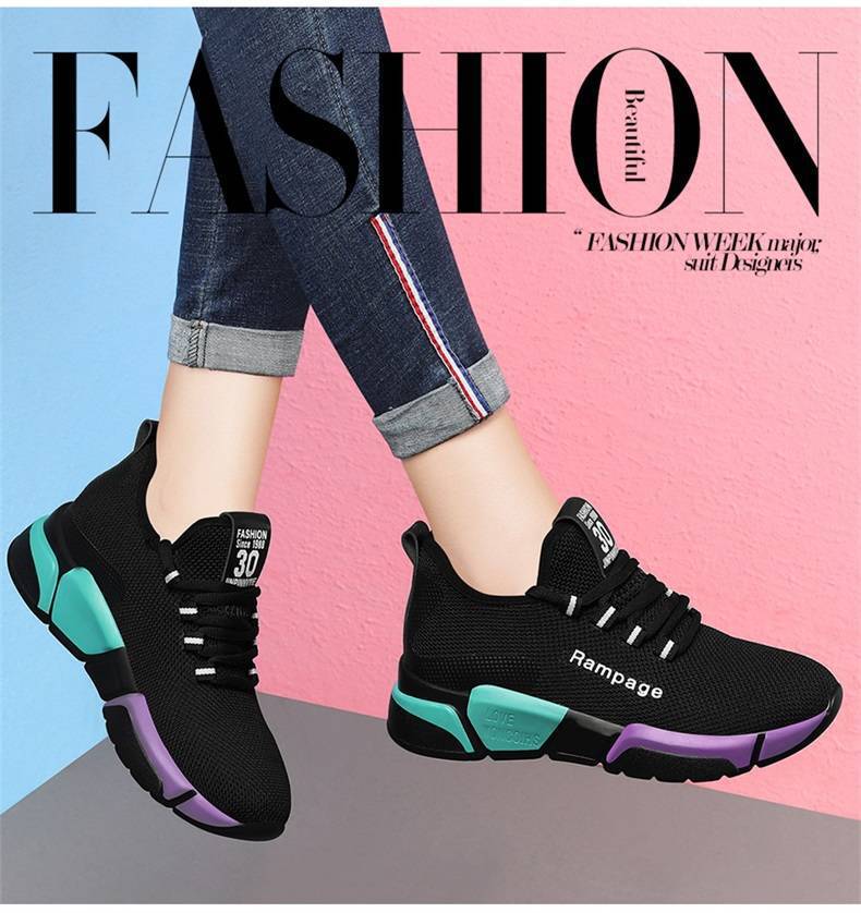 Foreign Trade Popular Casual Sneakers Women's Shoes Floor Stand Wholesale Mesh Breathable Korean Shoes Cross border Export Issuing