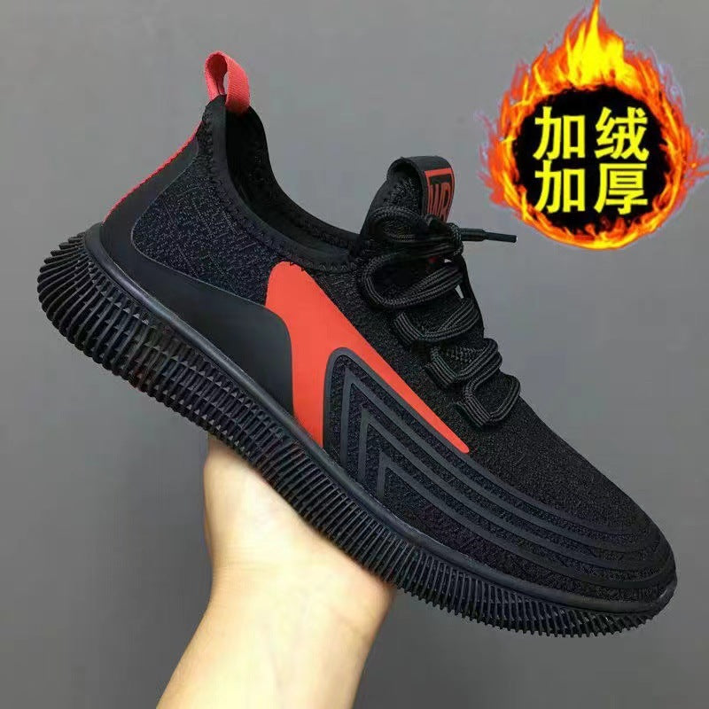 Manufacturer's new men's casual shoes, breathable sports running shoes, soft soles, fashion trends, light fly woven shoes