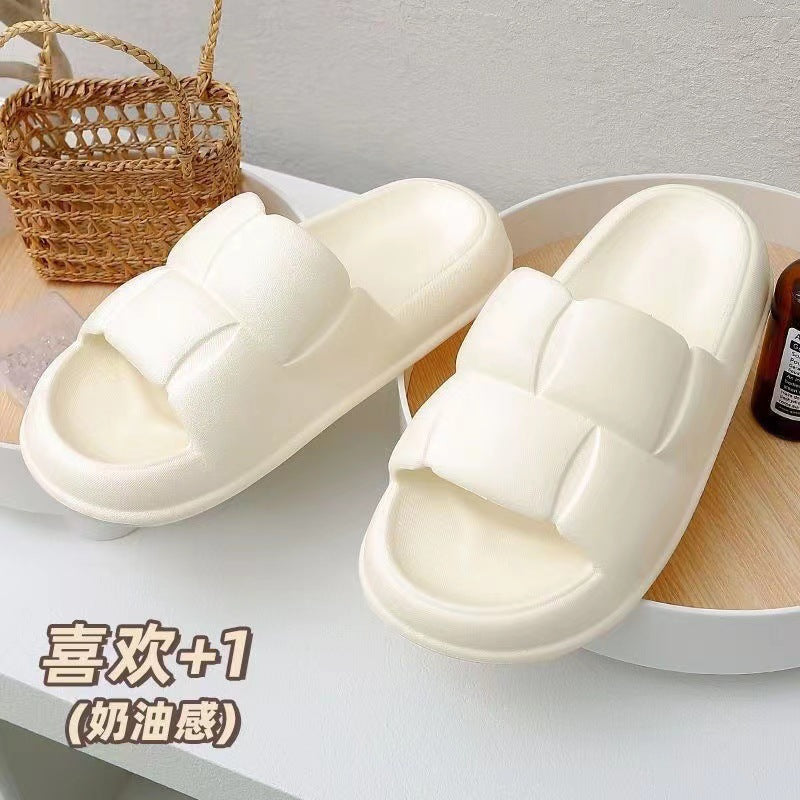 Online celebrity petal slippers women's feeling of stepping on excrement in summer is super soft and thick-soled couples' indoor and outdoor home odor-resistant sandals and slippers men's