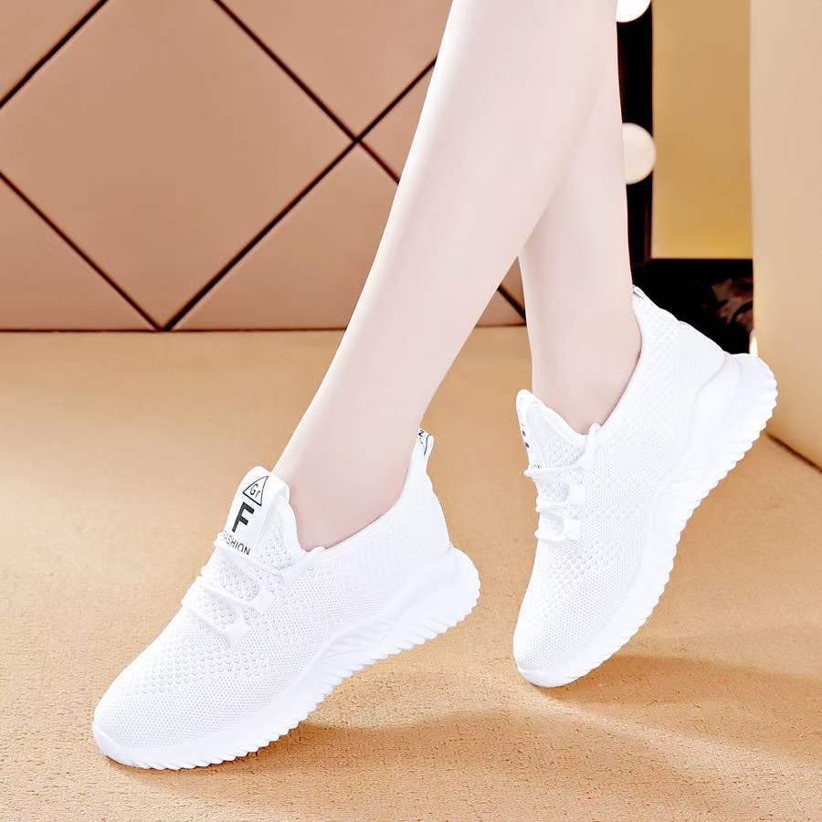 Foreign Trade Popular Casual Sneakers Women's Shoes Floor Stand Wholesale Mesh Breathable Korean Shoes Cross border Export Issuing