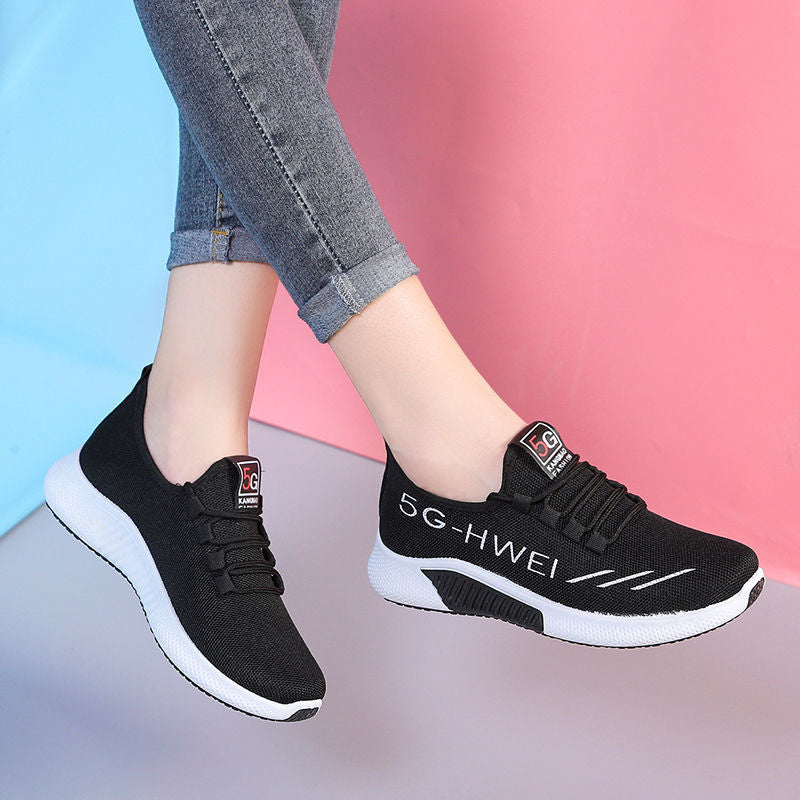 Fashion shoes New old Beijing cloth shoes Korean casual shoes Running shoes Women's flying woven sneakers