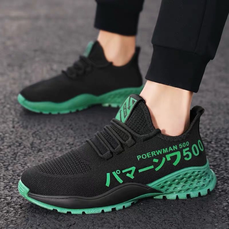 2022 New Summer Men's Shoes Korean Fashion Versatile Running Sneakers Men's Flying Weave Breathable Mesh Casual Shoes