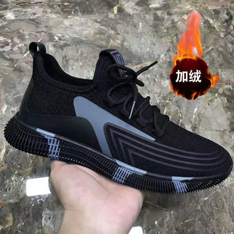 Manufacturer's new men's casual shoes, breathable sports running shoes, soft soles, fashion trends, light fly woven shoes