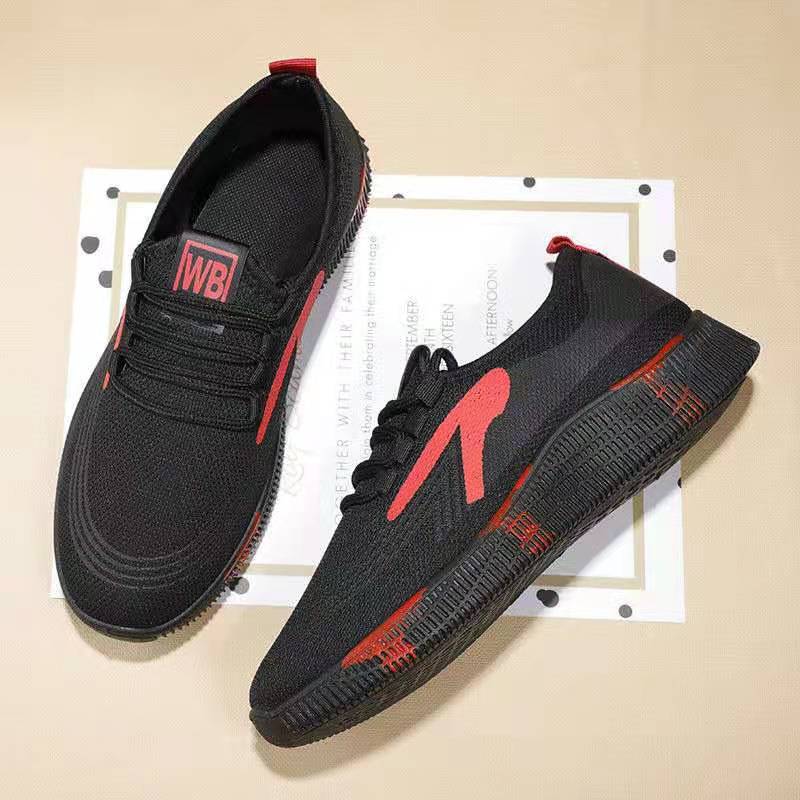 Manufacturer's new men's casual shoes, breathable sports running shoes, soft soles, fashion trends, light fly woven shoes