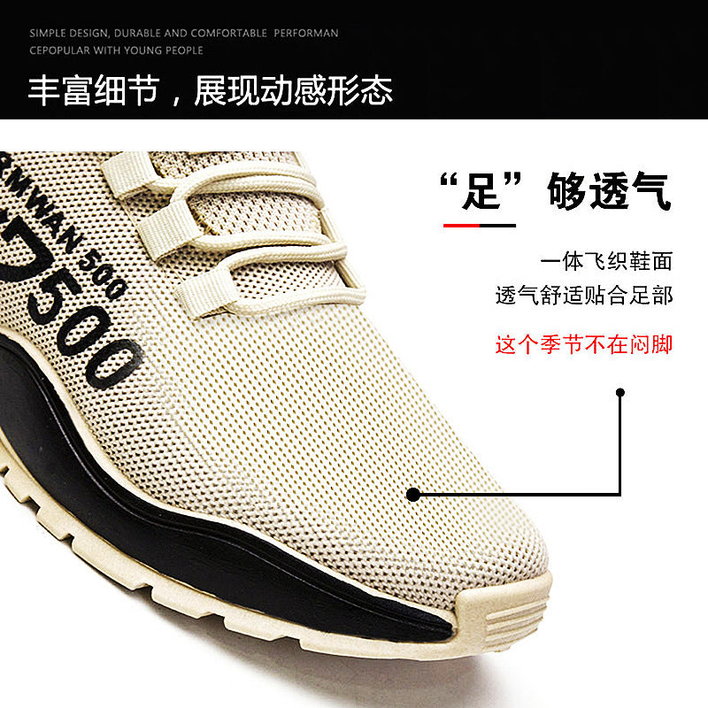 2022 New Mesh Flying Weaving Sneakers Male Fashion Trend Korean Coconut Shoes Foreign Trade Wholesale Soft Sole Running Shoes