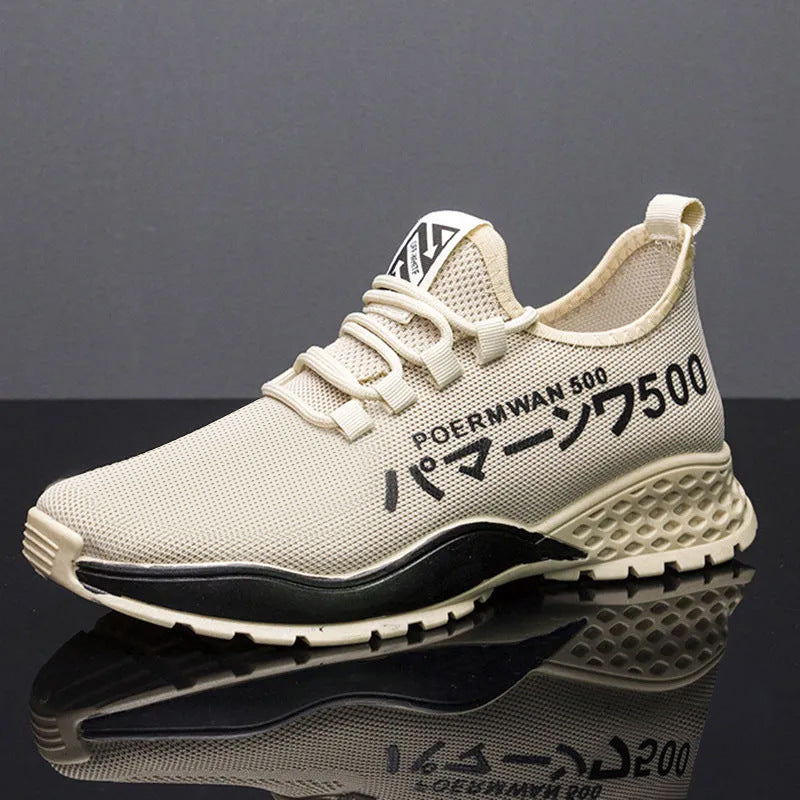 2022 New Mesh Flying Weaving Sneakers Male Fashion Trend Korean Coconut Shoes Foreign Trade Wholesale Soft Sole Running Shoes