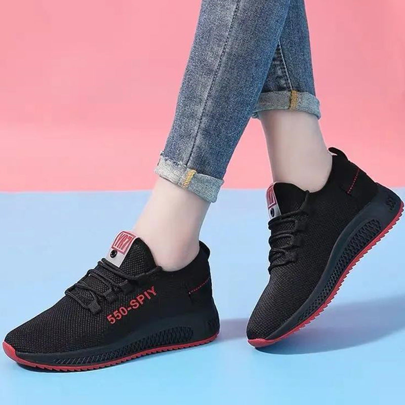 Foreign Trade Popular Casual Sneakers Women's Shoes Floor Stand Wholesale Mesh Breathable Korean Shoes Cross border Export Issuing