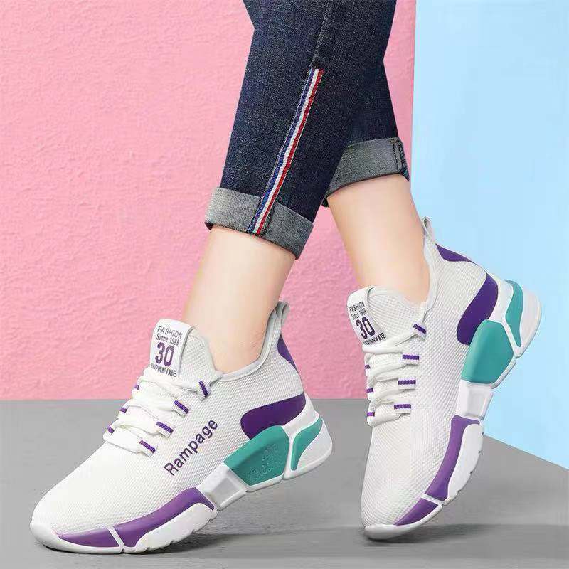 Foreign Trade Popular Casual Sneakers Women's Shoes Floor Stand Wholesale Mesh Breathable Korean Shoes Cross border Export Issuing